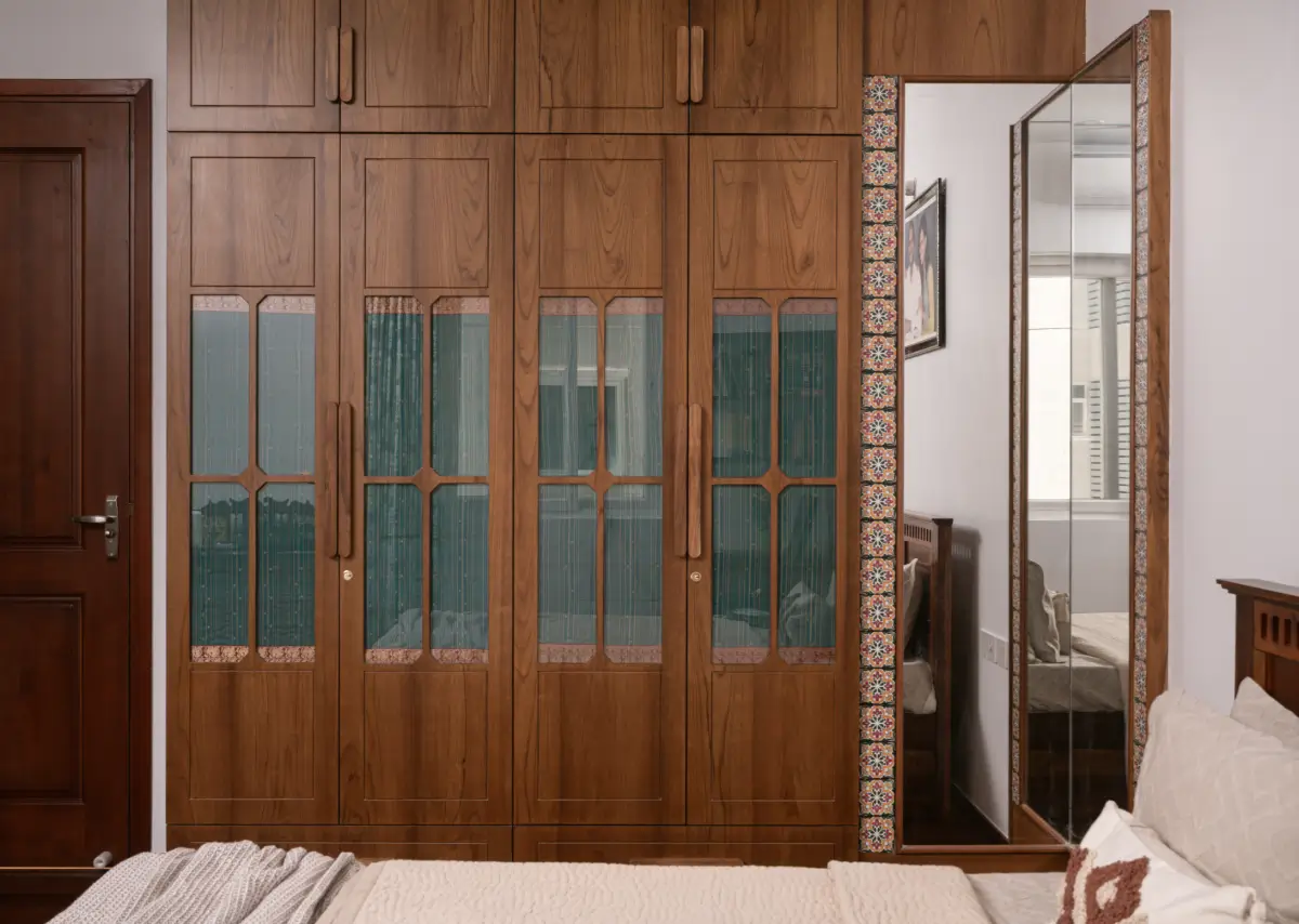 A South Indian Family Home Where Heritage Meets Bold Color Choices 17 built-in bedroom wardrobes