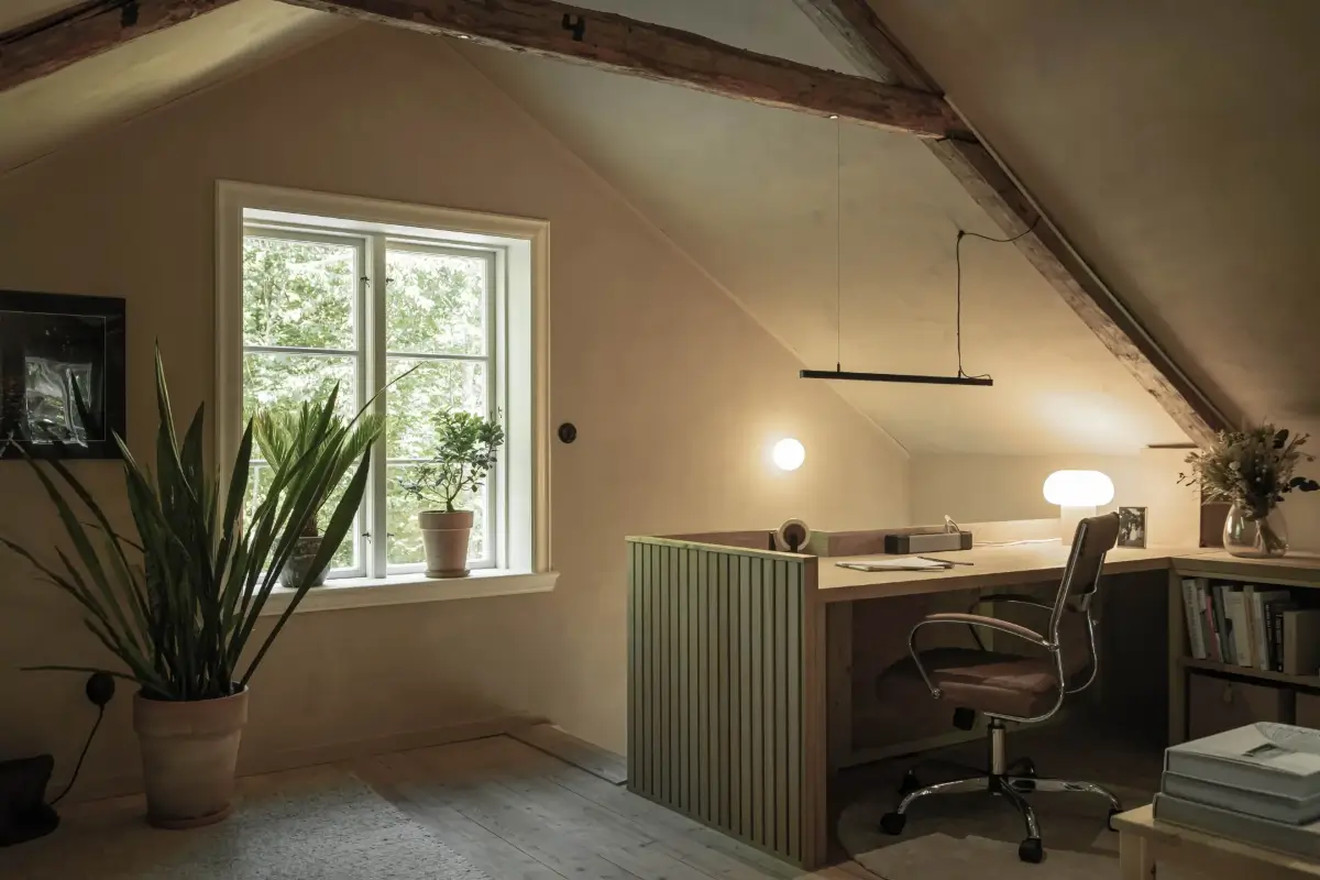 Modern Comforts and Historic Architecture in an 18th Century Home 17 built-in desk