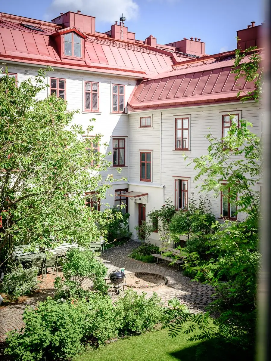 Neutral Shades and Period Elements in a Scandi Apartment 25 courtyard garden Neutral Shades and Period Elements in a Scandi Apartment