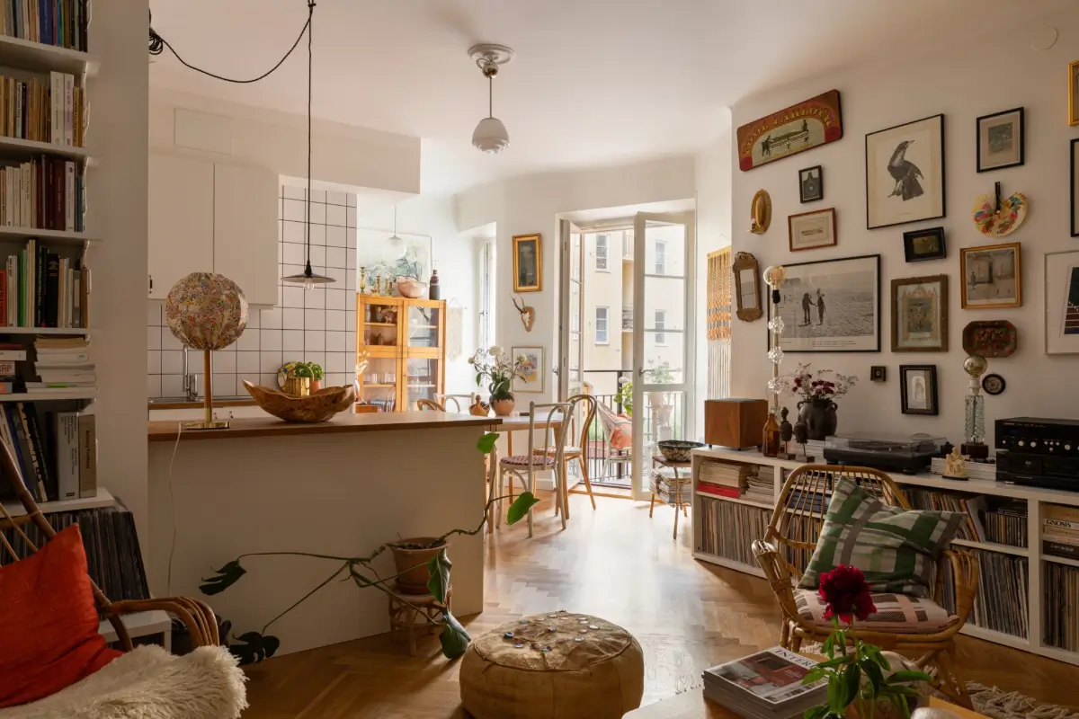 cozy open-plan living room