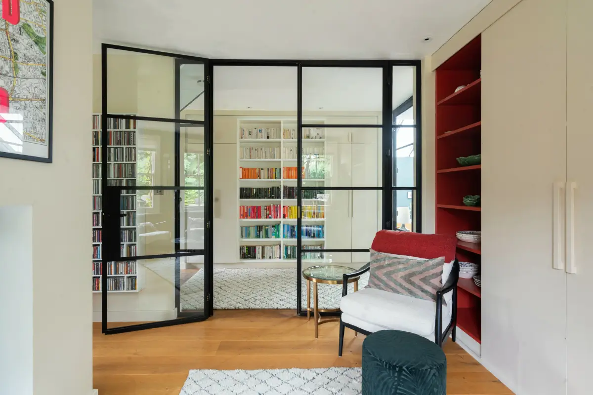Contemporary Open-Plan Living Spaces in an English Victorian House 16 crittall doors