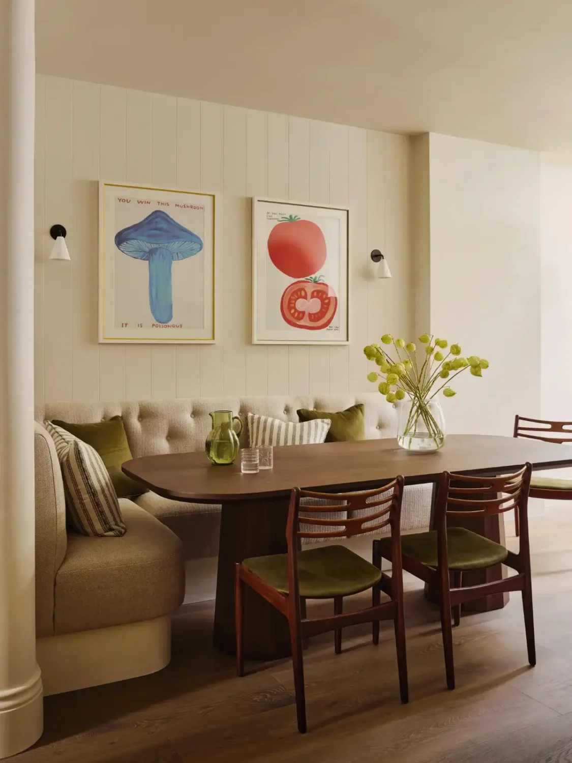 dining table with built-in bench