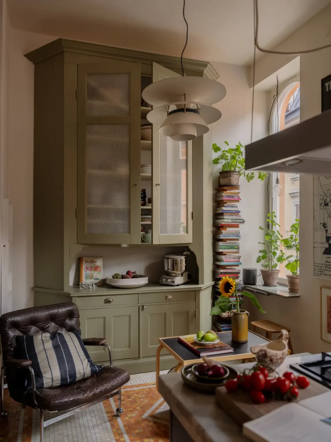 A Classic Late 19th Century Apartment with Magnificent Views of Stockholm 23 green kitchen cabinet