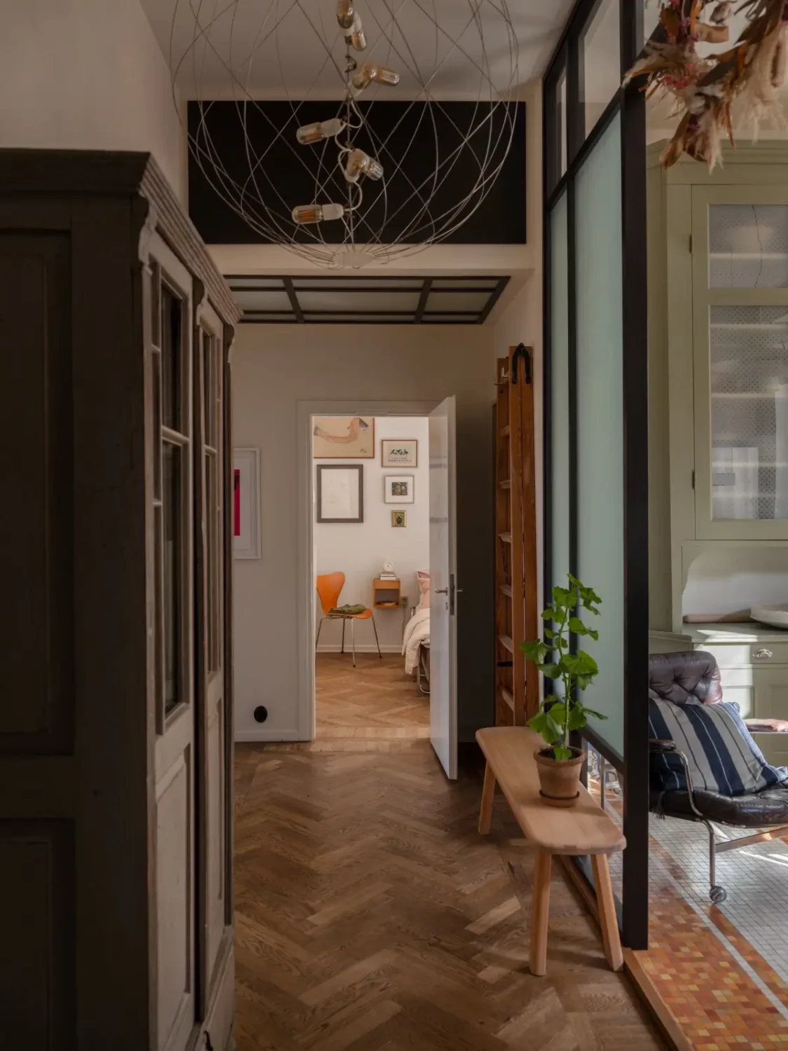 A Classic Late 19th Century Apartment with Magnificent Views of Stockholm 24 hall herringbone floor