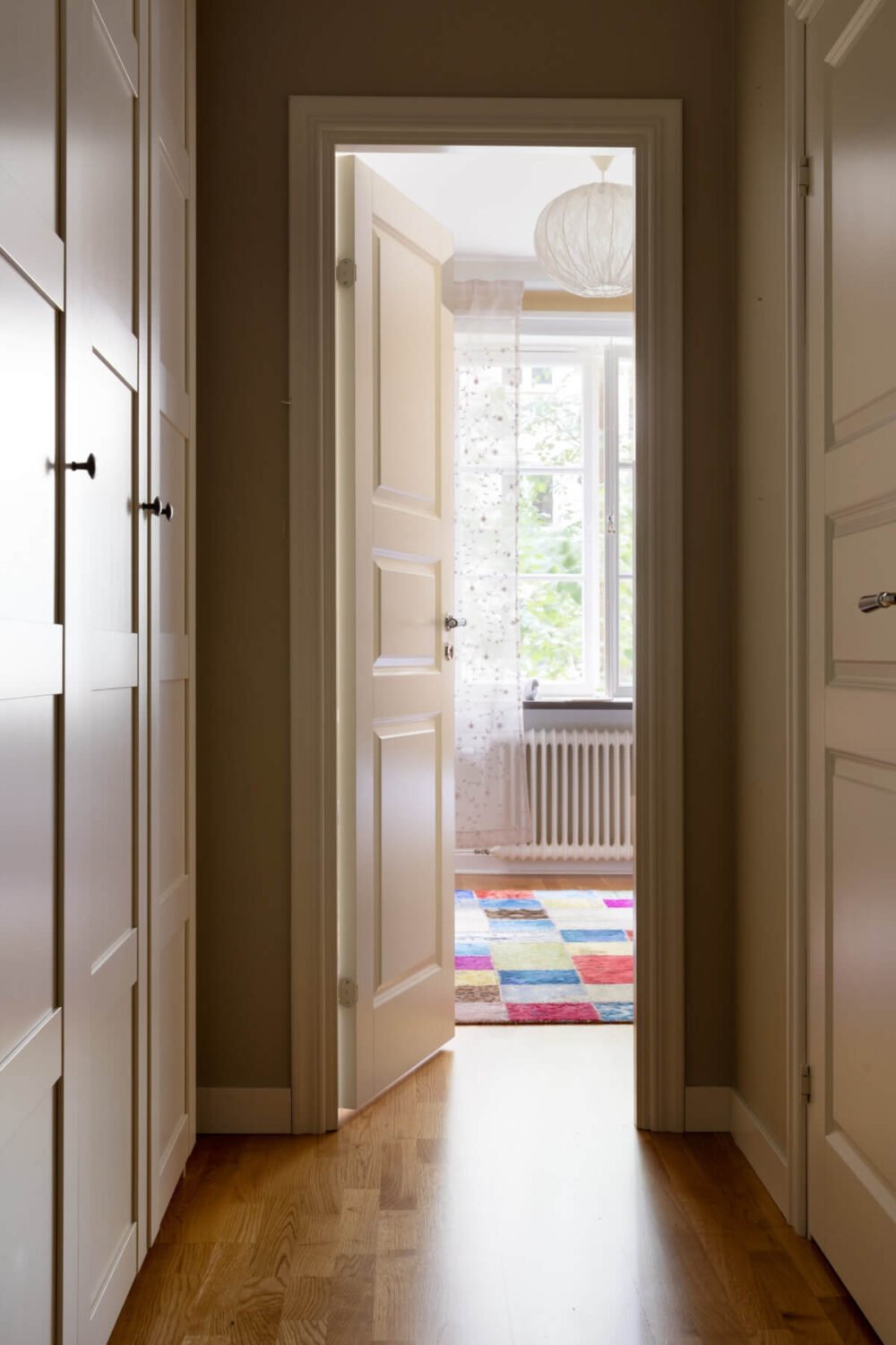 A 1930s Stockholm Apartment With Views of a Lush Garden 14 hall with wardrobes