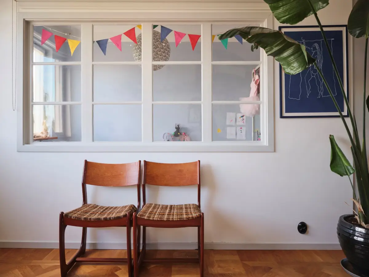 A Pink Bathroom and a Plywood Kitchen in a Stockholm Apartment 14 inner window