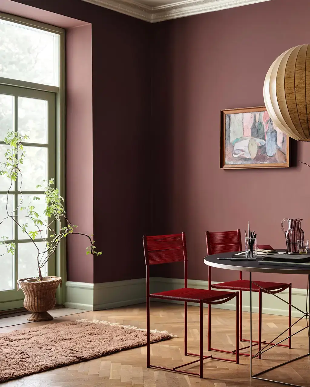 Jotun Lady Color Palette 2026: Soulful Spaces 7 jotun-livingroom-2951-sophisticated-red-8493-green-tea-12313-soft-dunes-nordroom-jotun-color-forecast-2026
