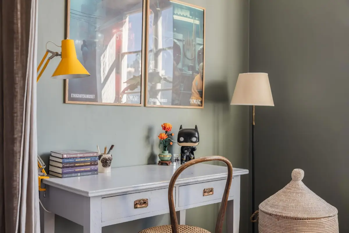 Colorful Rooms in a Practical Stockholm Family Apartment 16 kids bedroom desk
