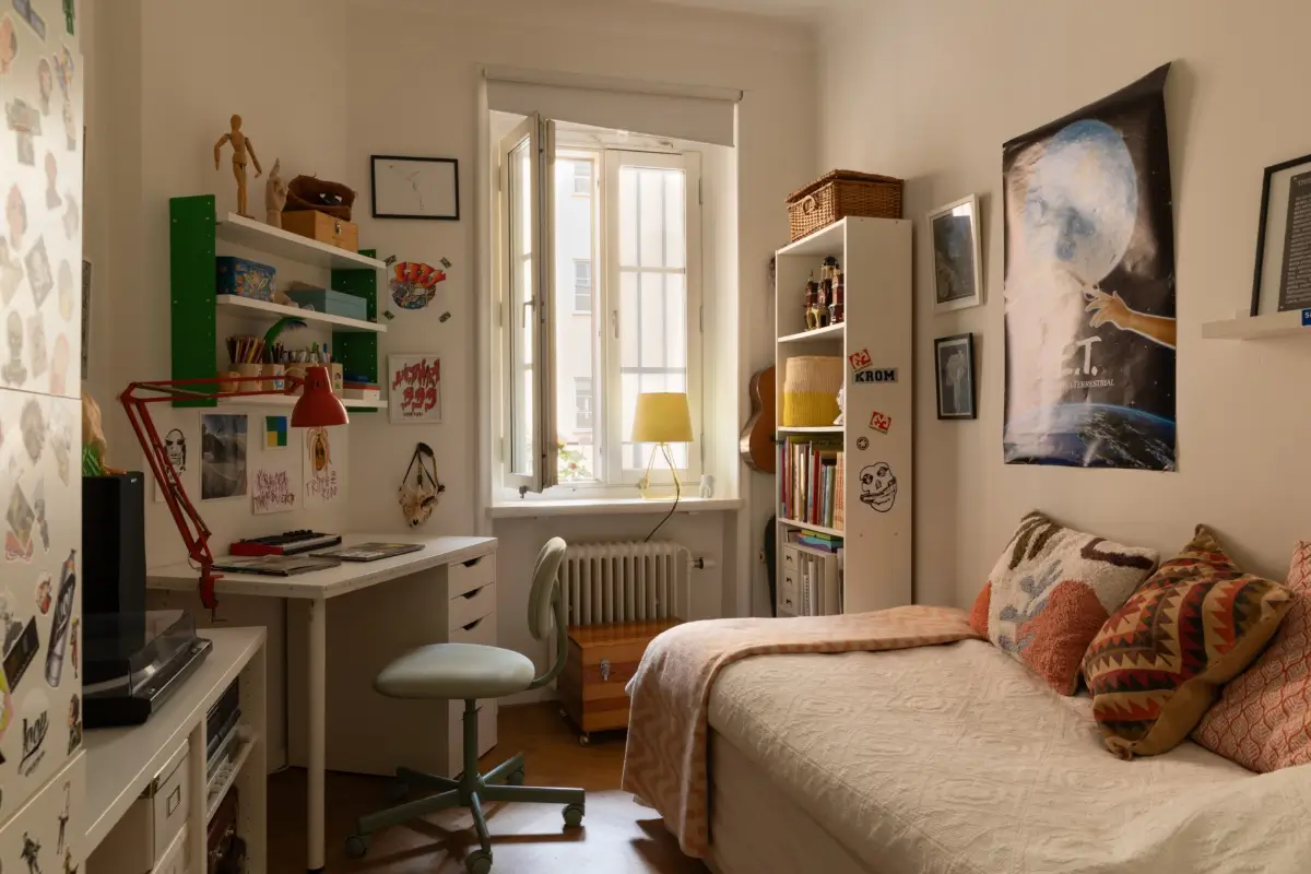 A Cozy 1920s Apartment Filled with Books, Art, and Music 21 kids bedroom with desk