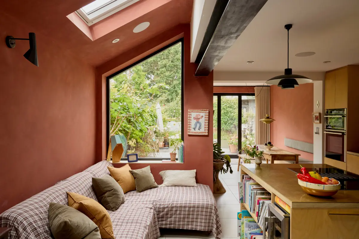 A Victorian Home with a Rich Color Palette and a Lush Garden 5 kitchen extension victorian house terracotta walls
