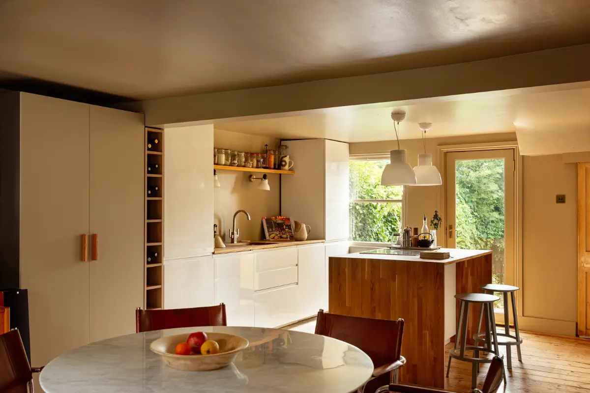 A Muted Color Palette and Original Details in a Victorian Terrace House 1 kitchen in basement room