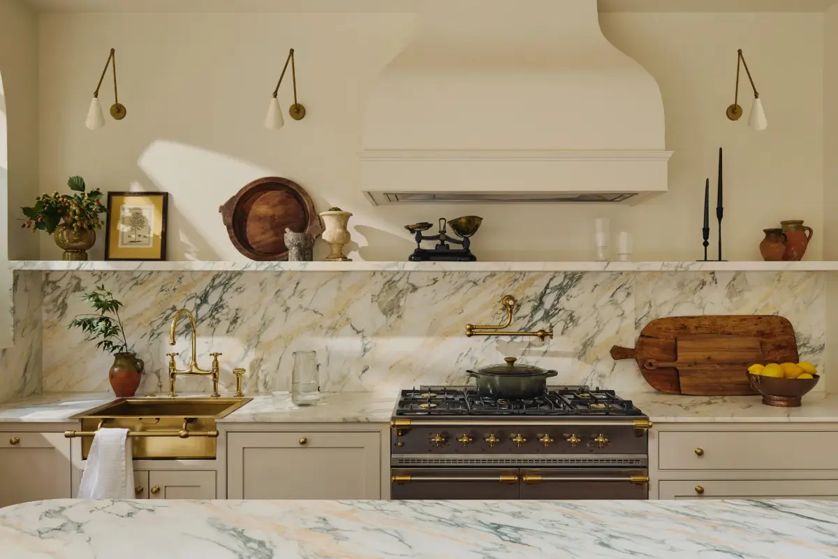 kitchen marble countertop brass fittings
