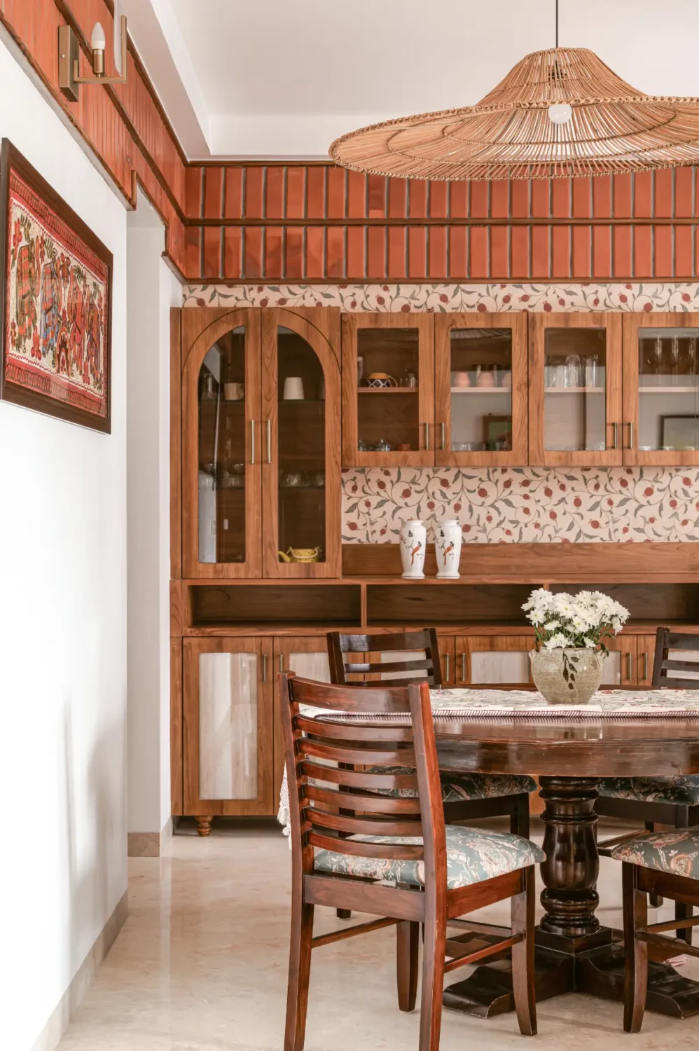 A South Indian Family Home Where Heritage Meets Bold Color Choices 6 kitchen table