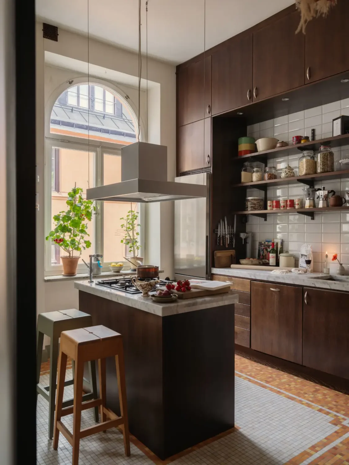 A Classic Late 19th Century Apartment with Magnificent Views of Stockholm 17 kitchen tile floor