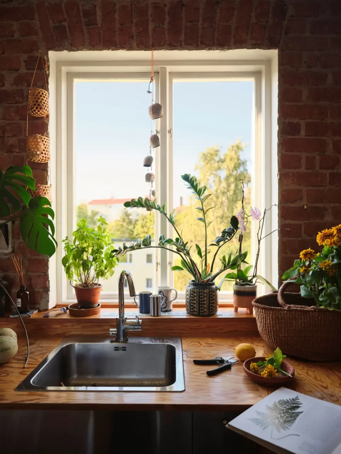 A Pink Bathroom and a Plywood Kitchen in a Stockholm Apartment 3 kitchen window