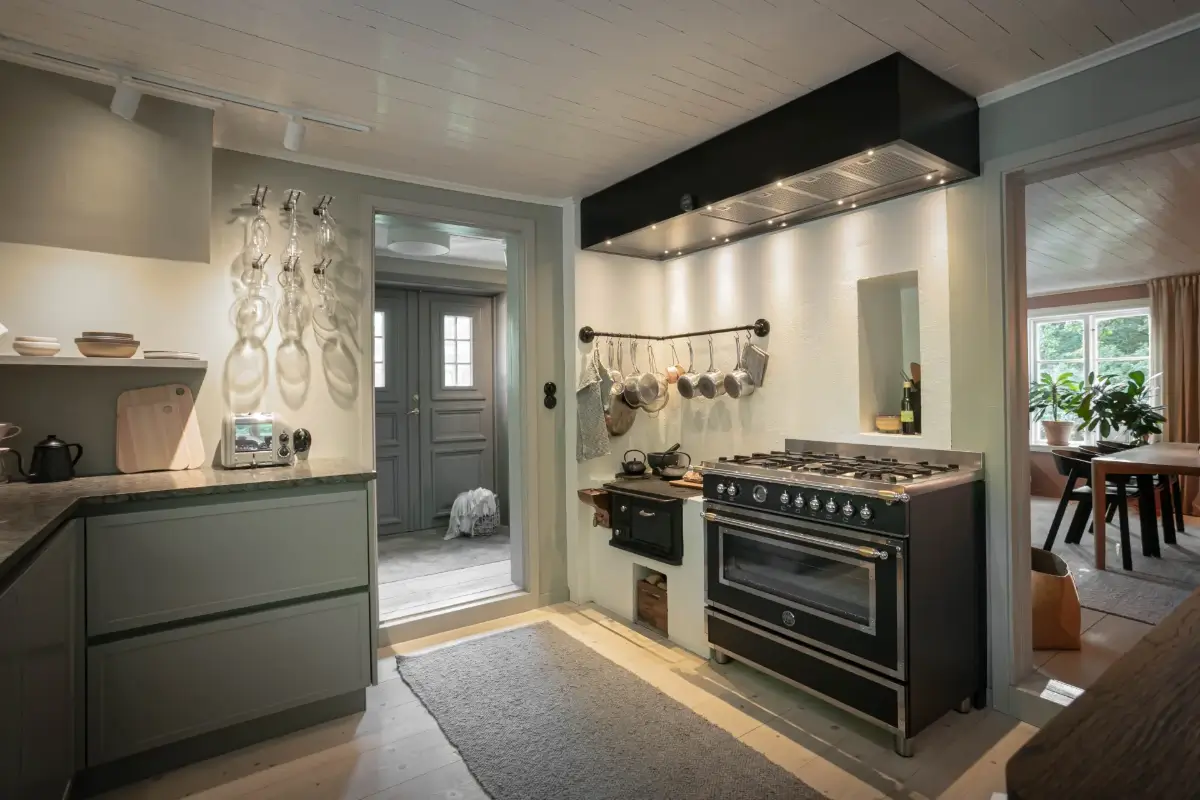 Modern Comforts and Historic Architecture in an 18th Century Home 6 kitchen with original stove