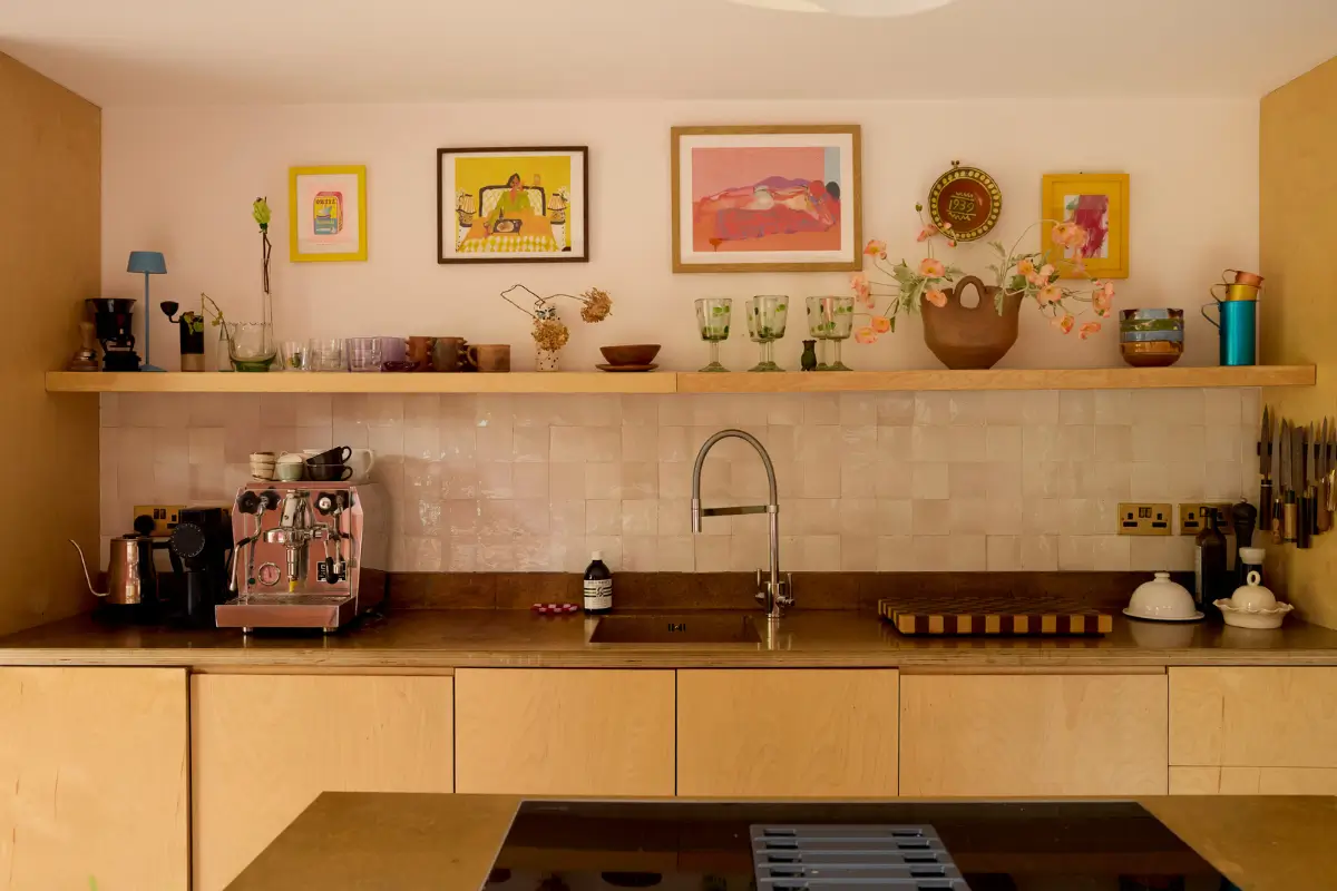 A Victorian Home with a Rich Color Palette and a Lush Garden 8 kitchen zellige backsplash tiles