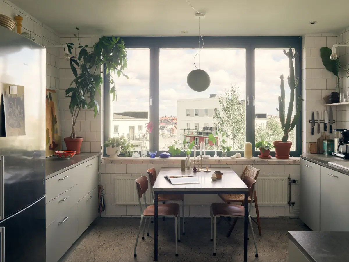 Industrial Elements in a 1960s Duplex Apartment in Stockholm 29 large kitchen windows