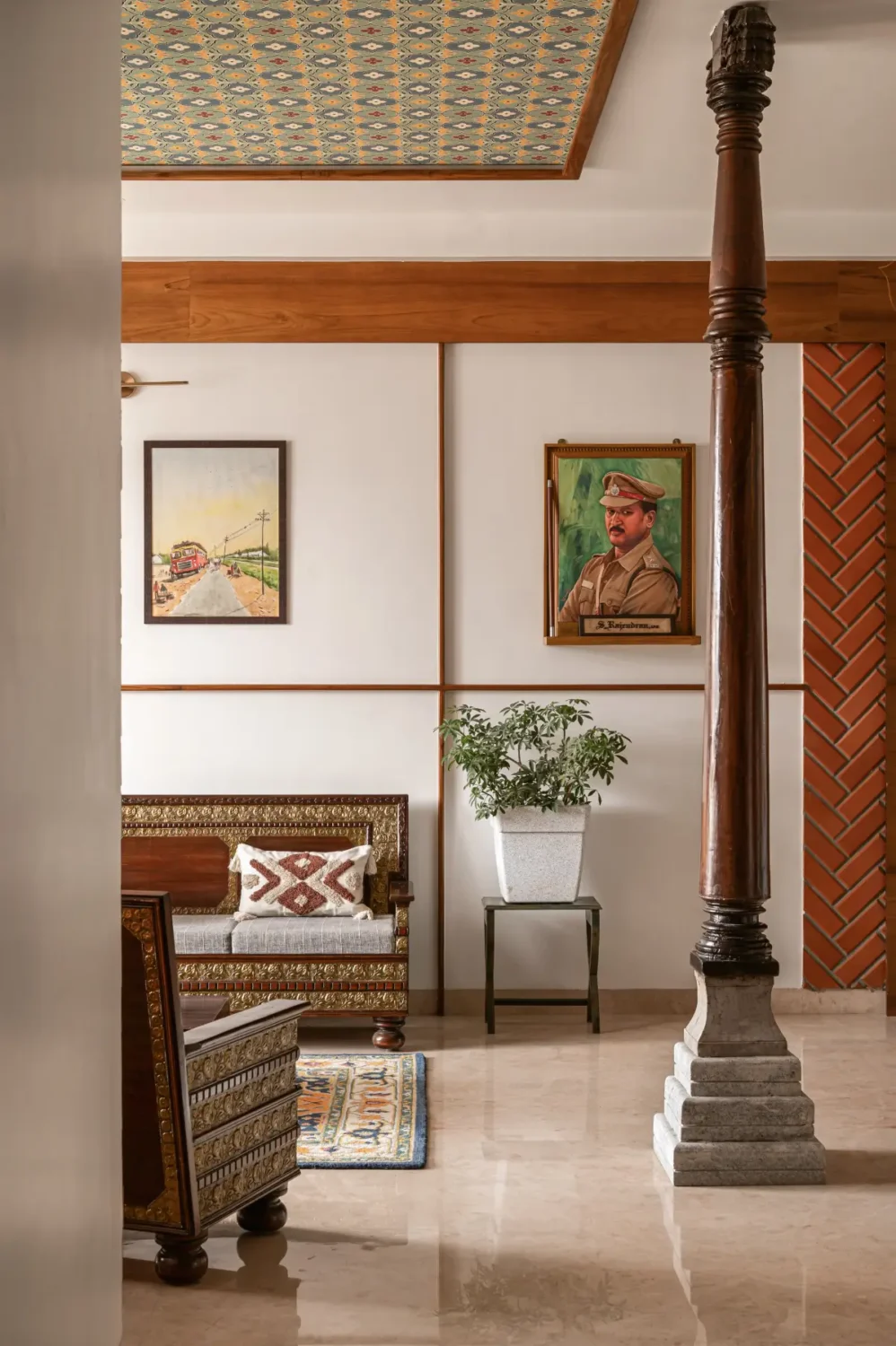 A South Indian Family Home Where Heritage Meets Bold Color Choices 4 living room