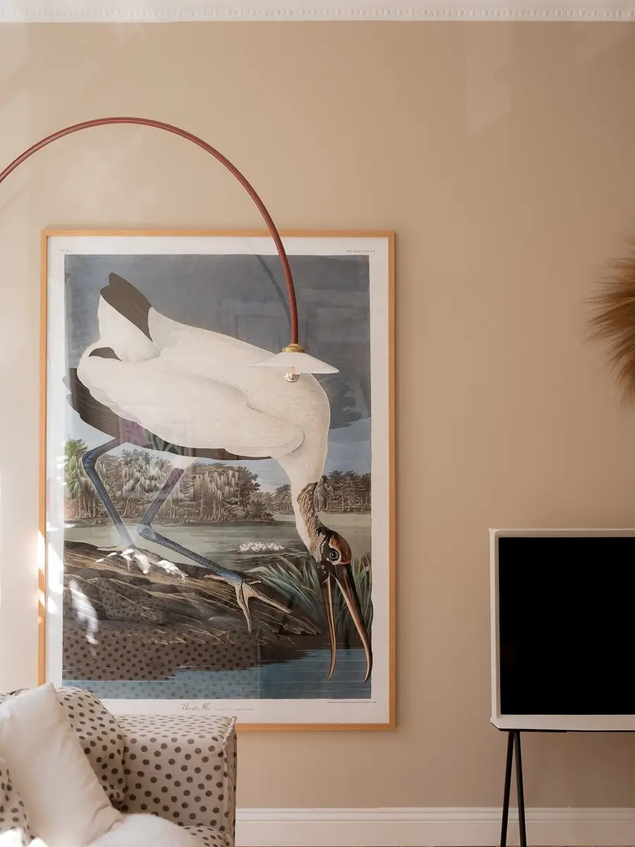Neutral Shades and Period Elements in a Scandi Apartment 7 living room art