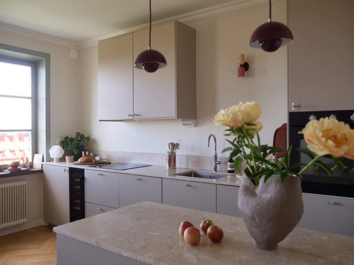 A Stockholm Apartment with a Butter-Yellow Bedroom 7 modern gray scandi kitchen