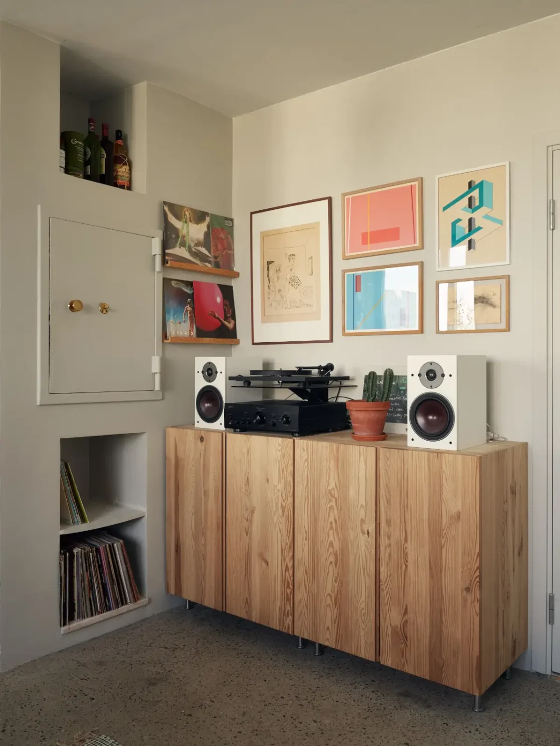 Industrial Elements in a 1960s Duplex Apartment in Stockholm 27 music corner ikea ivar cabinets