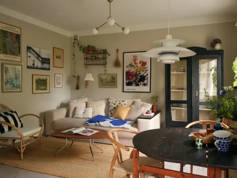 neutral scandinavian living room with art nordroom