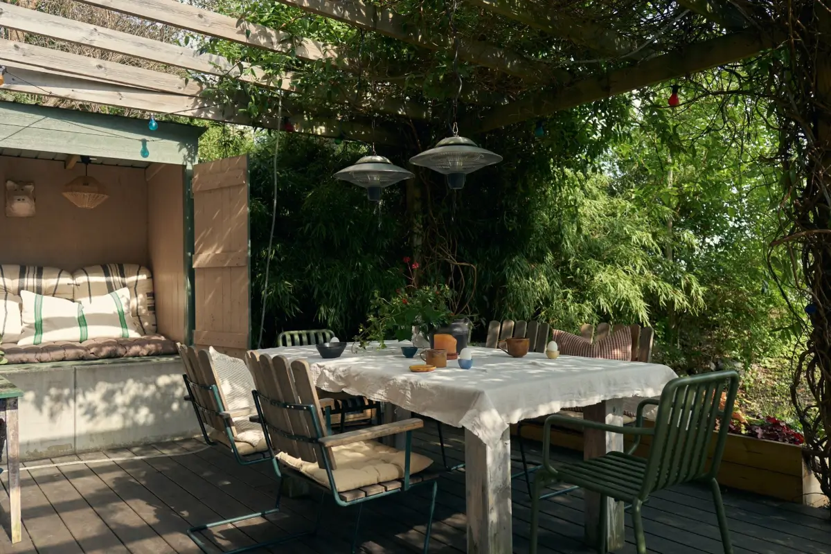 Industrial Elements in a 1960s Duplex Apartment in Stockholm 46 pergola dining table