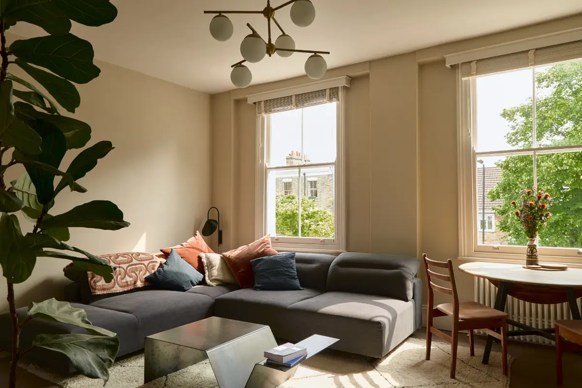 A Classic Victorian Duplex with a Lush, Private Garden in London 2 serene small living room large windows