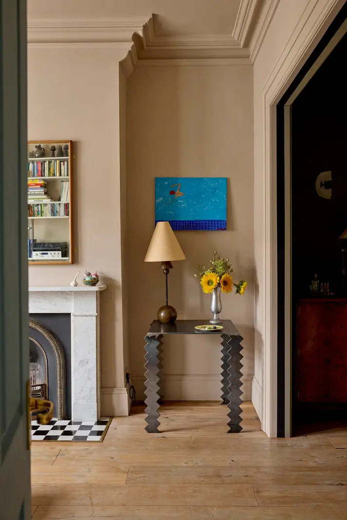 A Victorian Home with a Rich Color Palette and a Lush Garden 3 sitting room fireplace