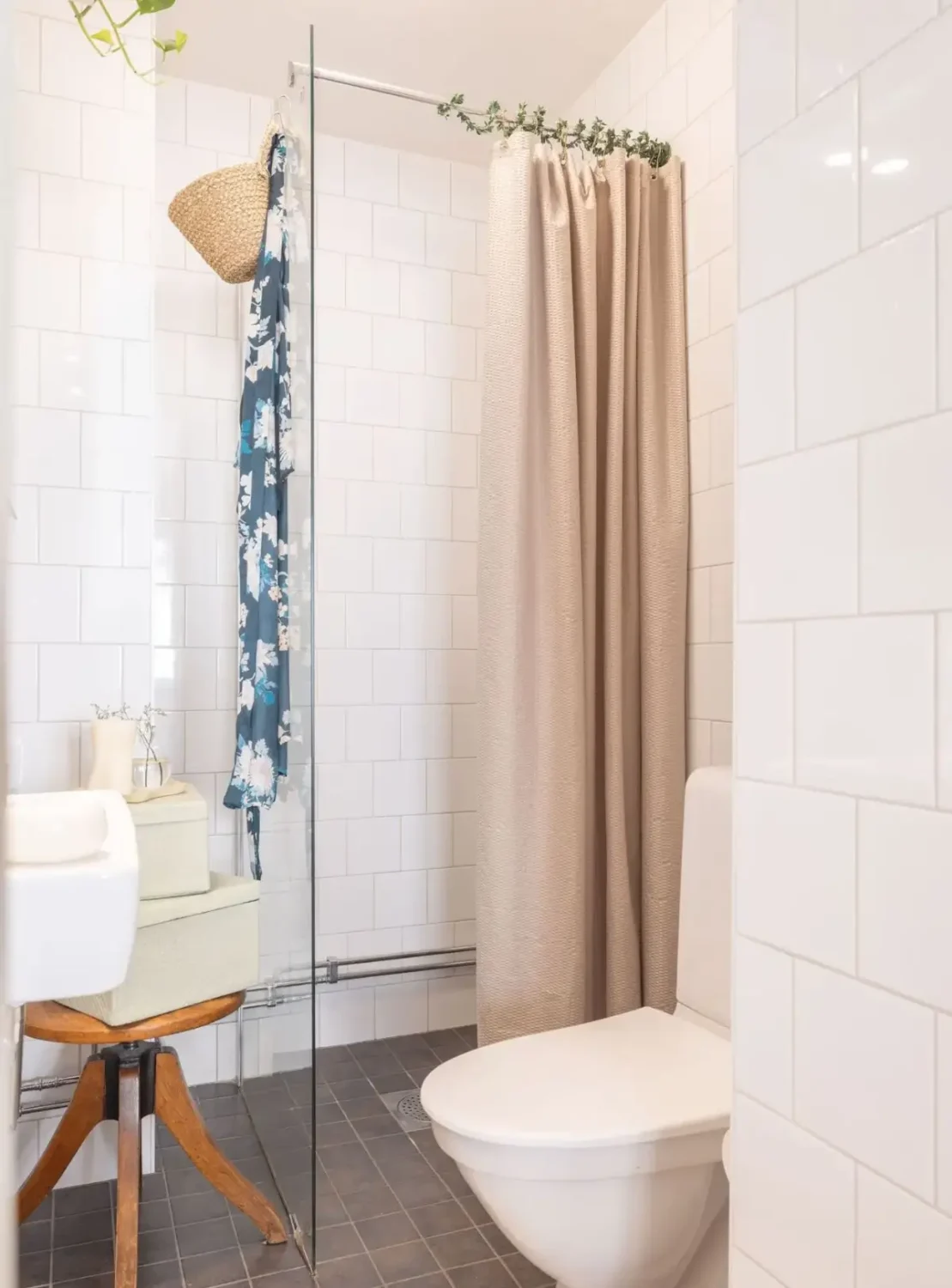A Small Beige Stockholm Apartment with Plenty of Storage 21 small bathroom with shower