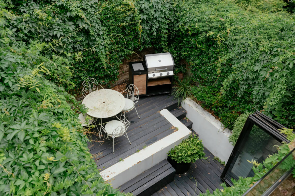 small split-level garden