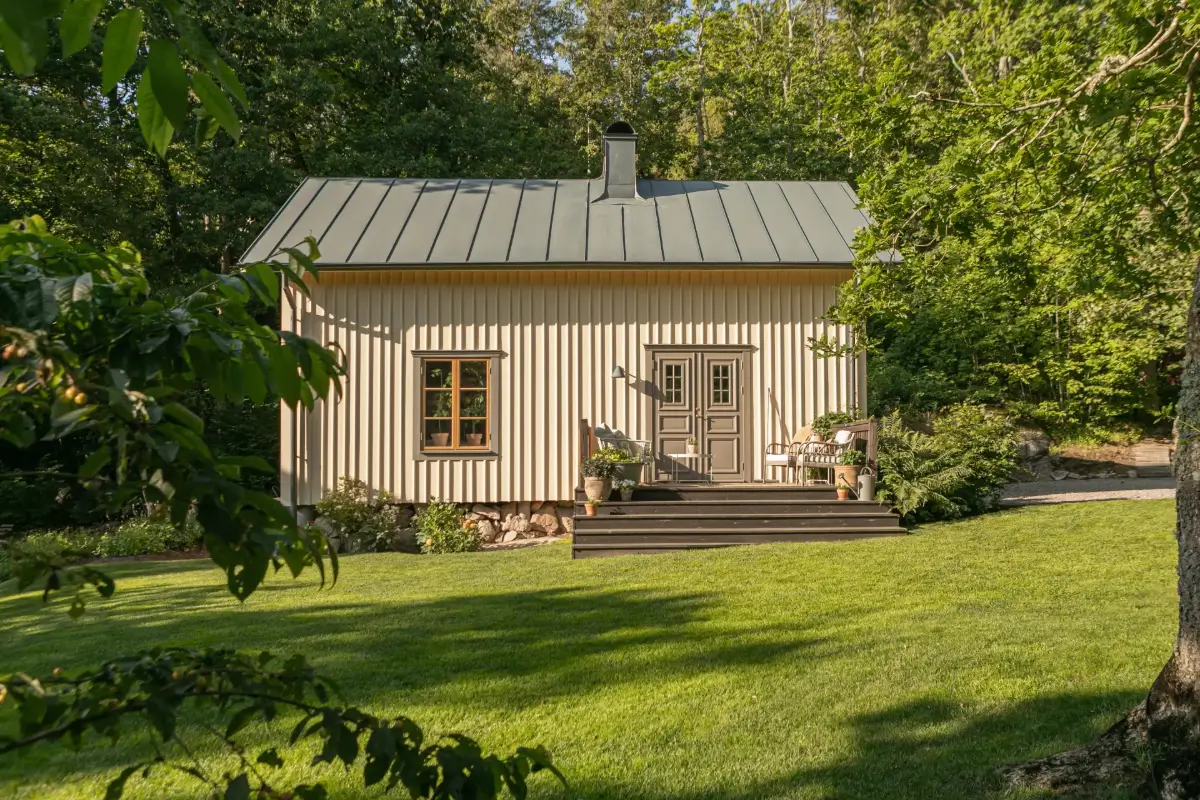Modern Comforts and Historic Architecture in an 18th Century Home 1 swedish summer house small wooden terrace