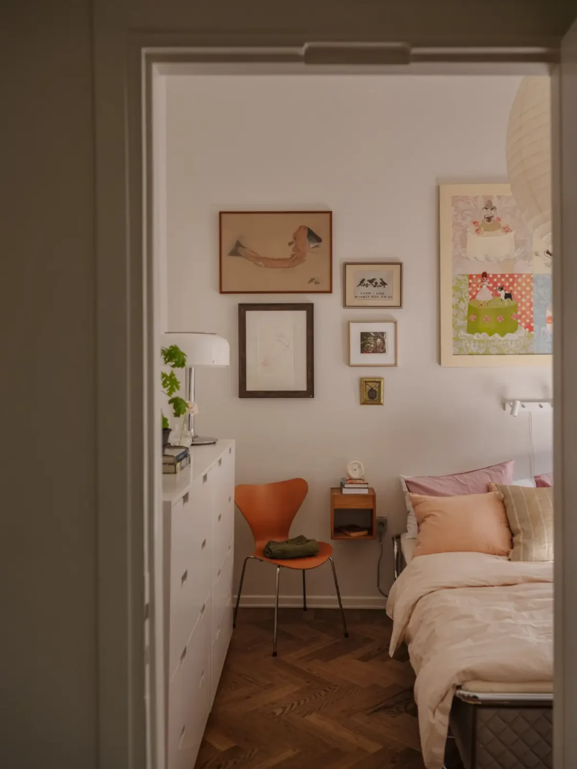 A Classic Late 19th Century Apartment with Magnificent Views of Stockholm 25 view into bedroom