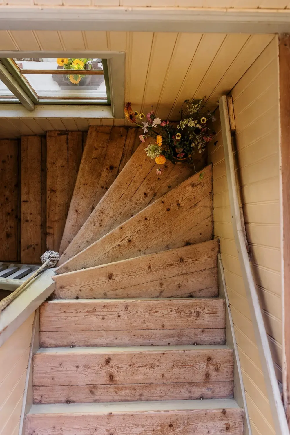 A Historic Lakeside Summer House in the Stockholm Archipelago 14 wooden staircase