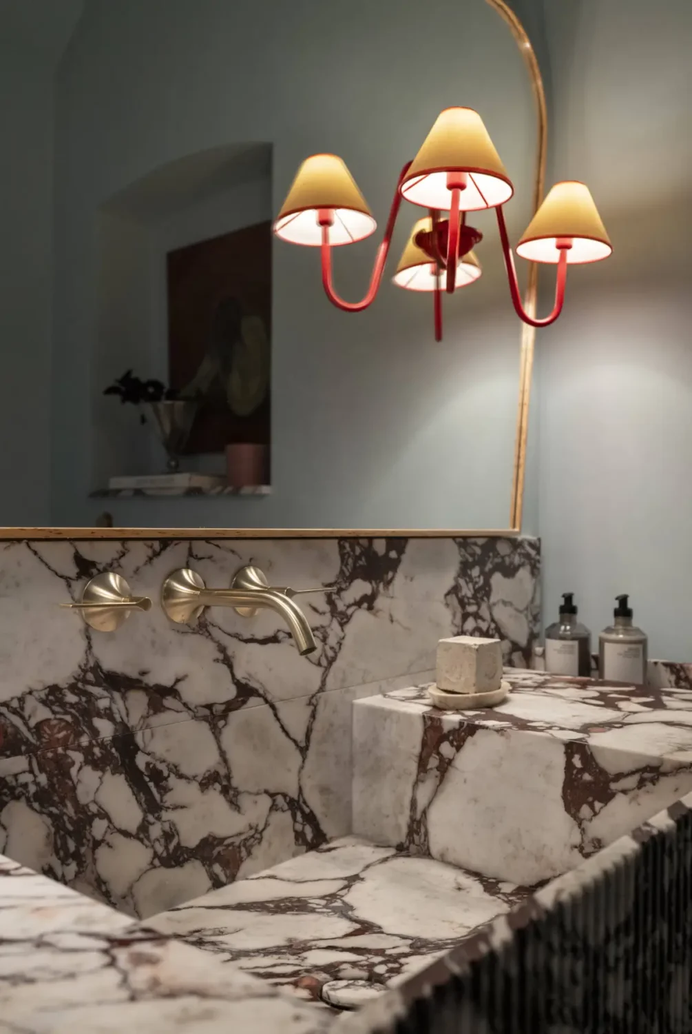 Luxurious Design and Period Features in a Stunning Stockholm Apartment 17 Calacatta Viola marble bathroom nordroom