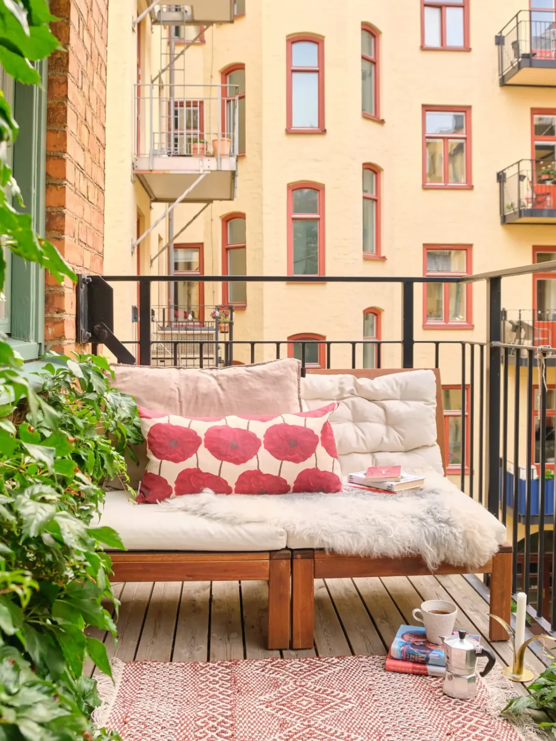 A Lush Balcony and Charming Rooms in a Late 19th Century Apartment 8 balcony bench