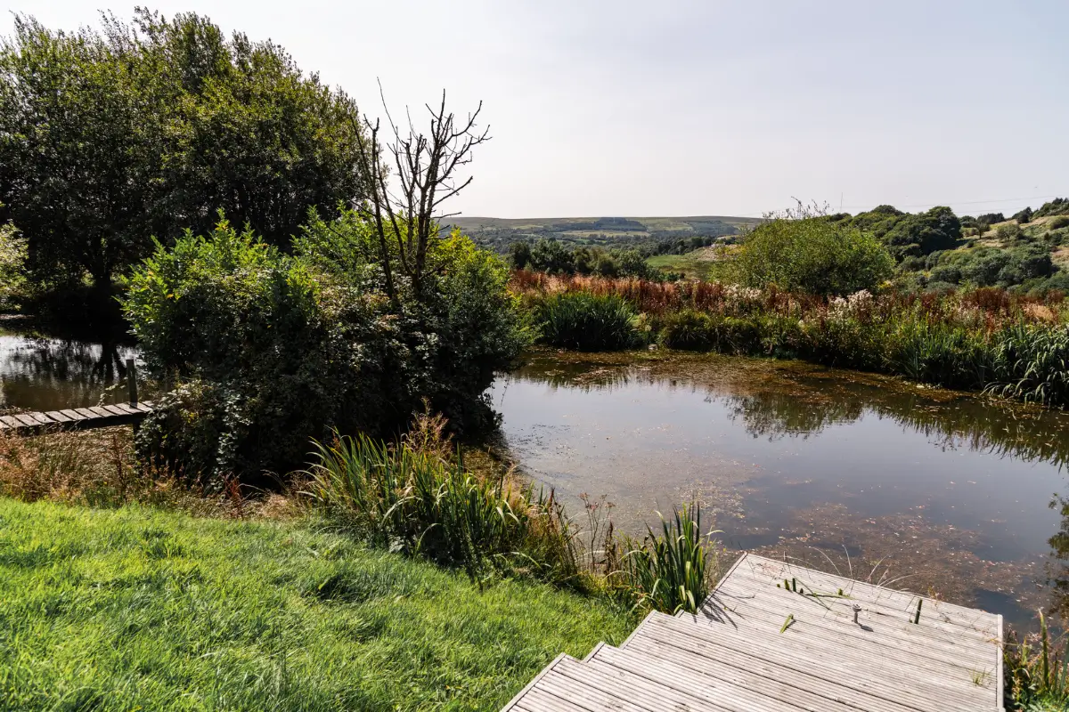 Modern Interiors in an Old Dry-Stone Barn in England 31 barnhouse pond