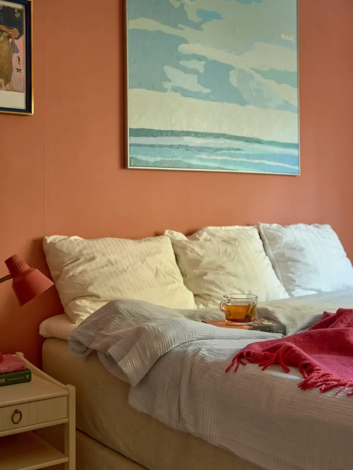 A Colorful and Cozy Midcentury Apartment in Stockholm 16 bed detail