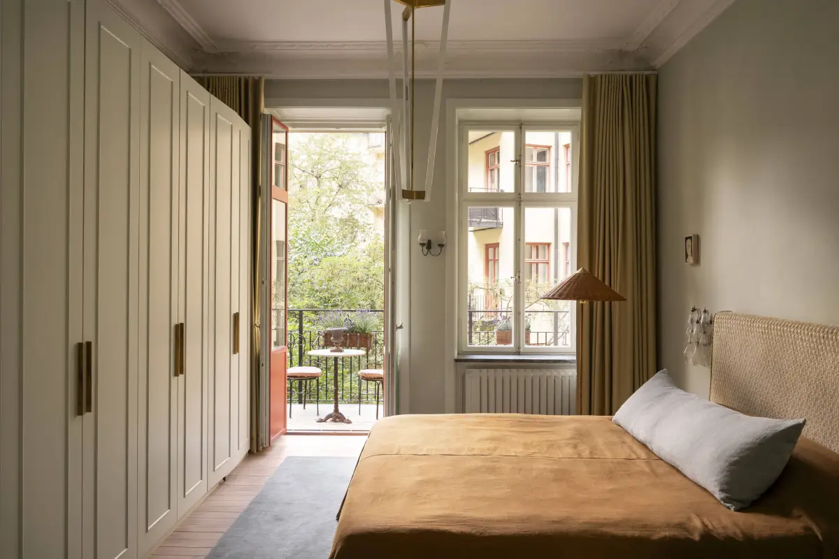 Luxurious Design and Period Features in a Stunning Stockholm Apartment 9 bedroom with balcony and wardrobe wall nordroom
