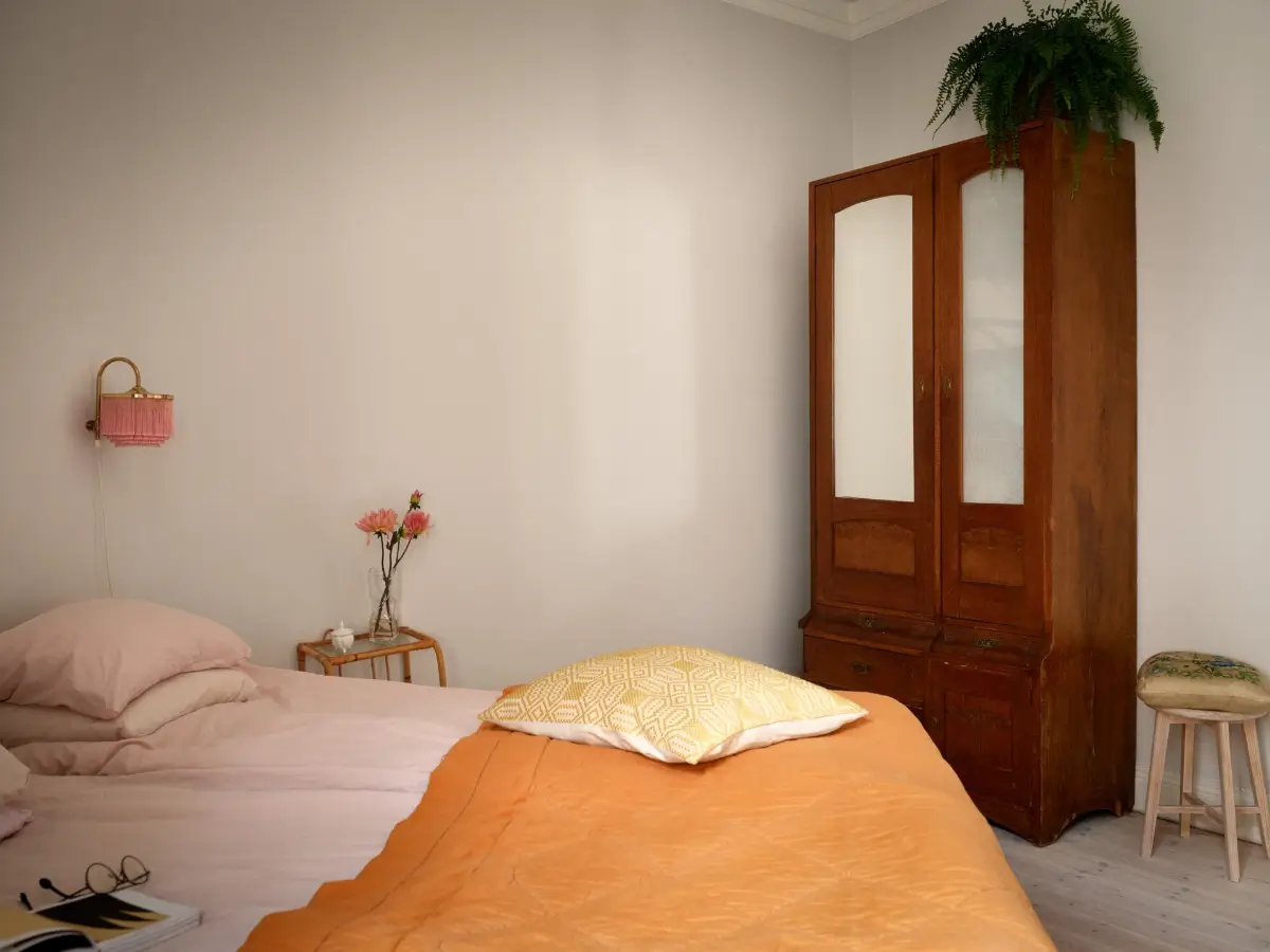 A Spacious Family Apartment with Original Details in Stockholm 23 bedroom wooden wardrobe