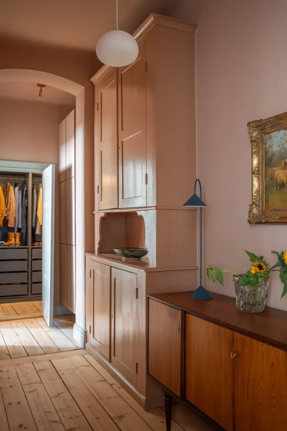 Historic Elegance and a French-Style Kitchen and Bathroom in a Stockholm Apartment 34 built-in hall cabinet