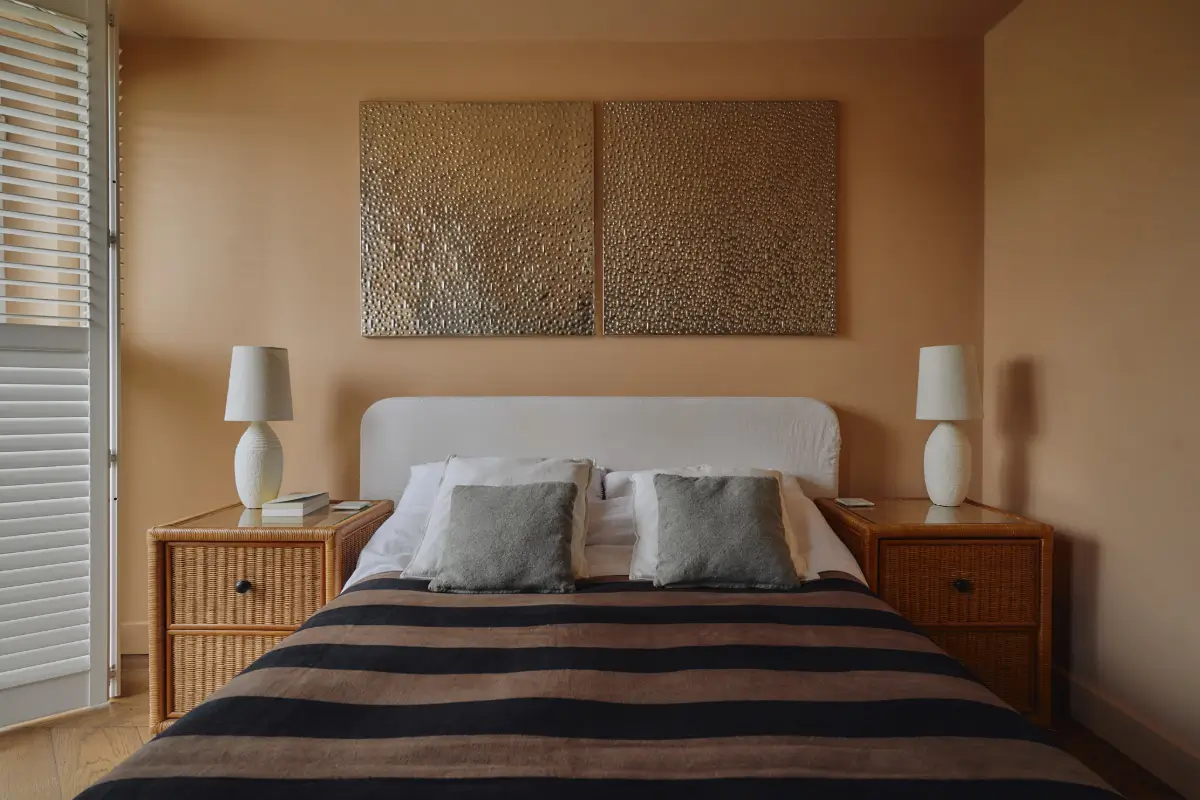 Modern Craftsmanship and Historic Charm in a London Home 17 color drenched bedroom