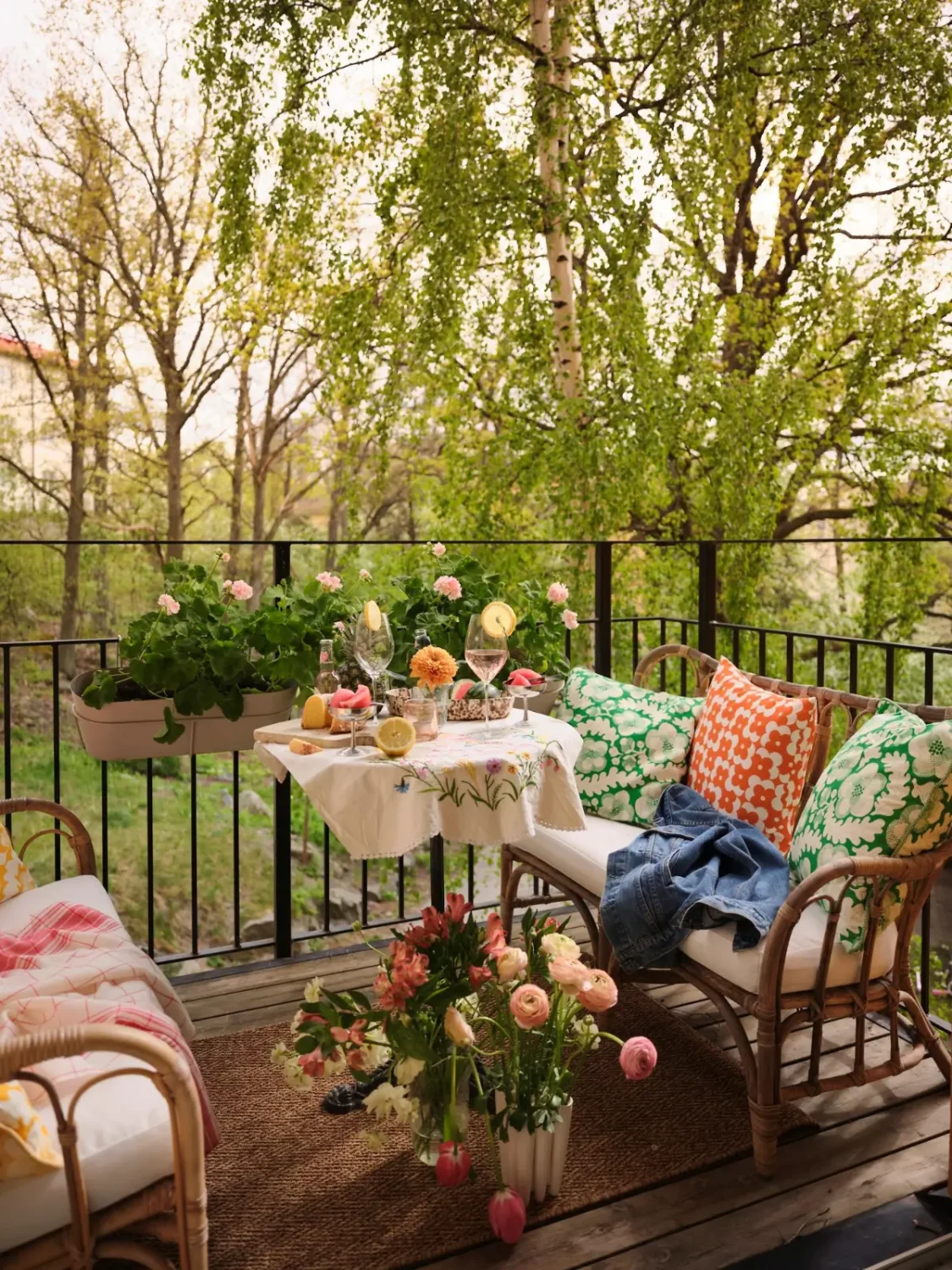 Soft Beige Interiors with the Occasional Bright Color Pop in Stockholm 7 courtyard balcony