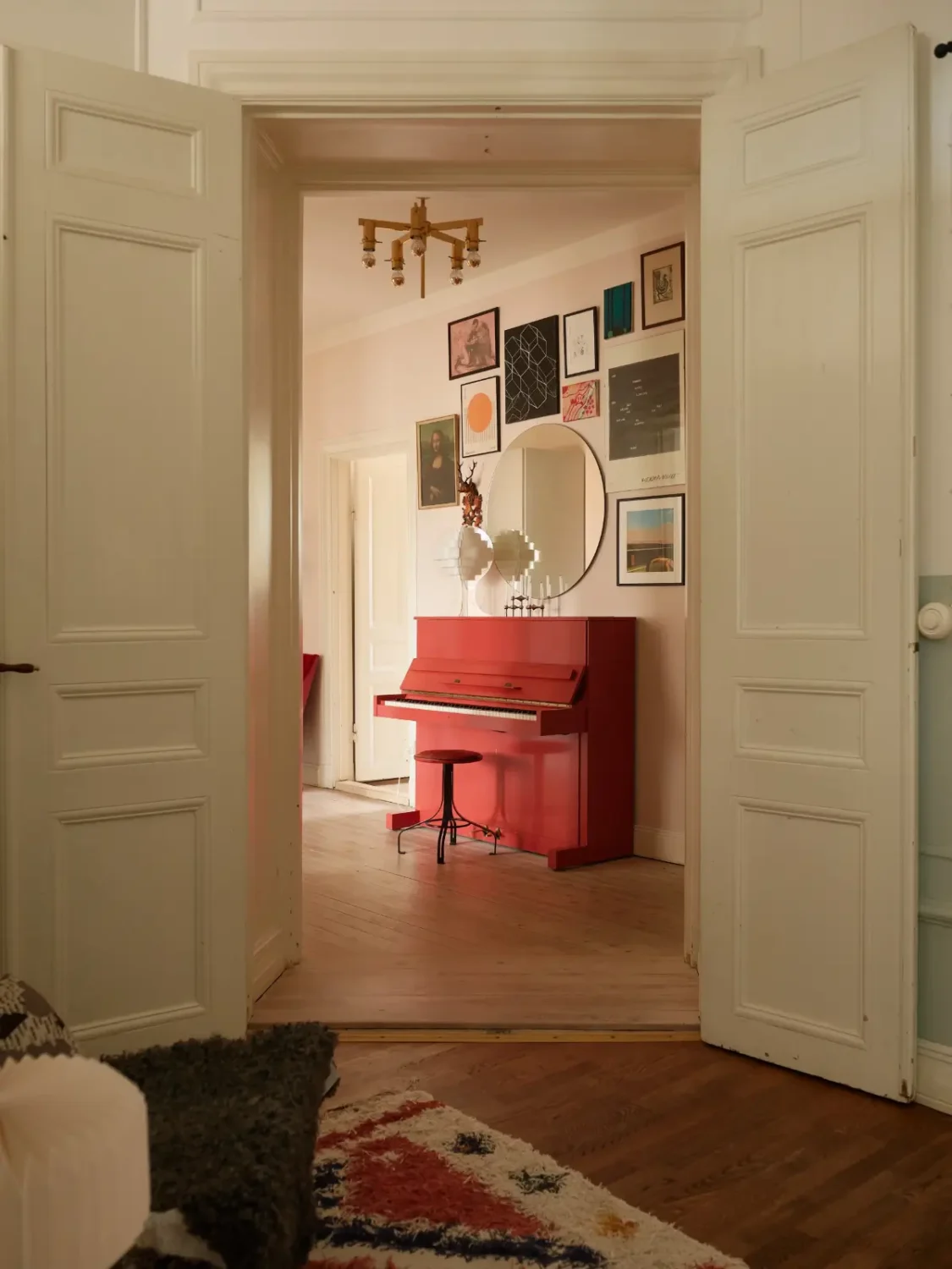 A Spacious Family Apartment with Original Details in Stockholm 11 double wooden doors