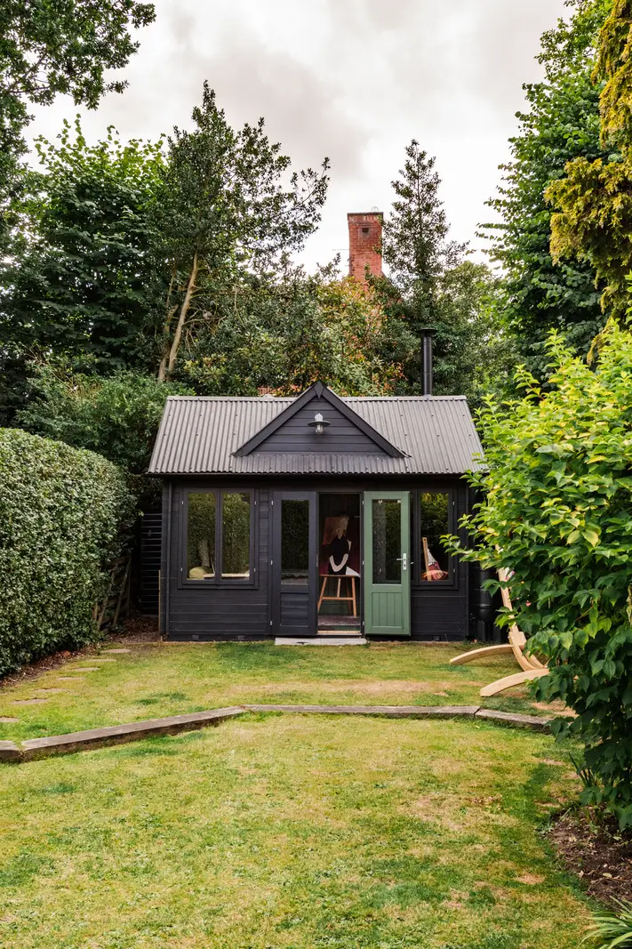 A Dramatic Color Palette in a Large Victorian Family Townhouse 37 garden shed