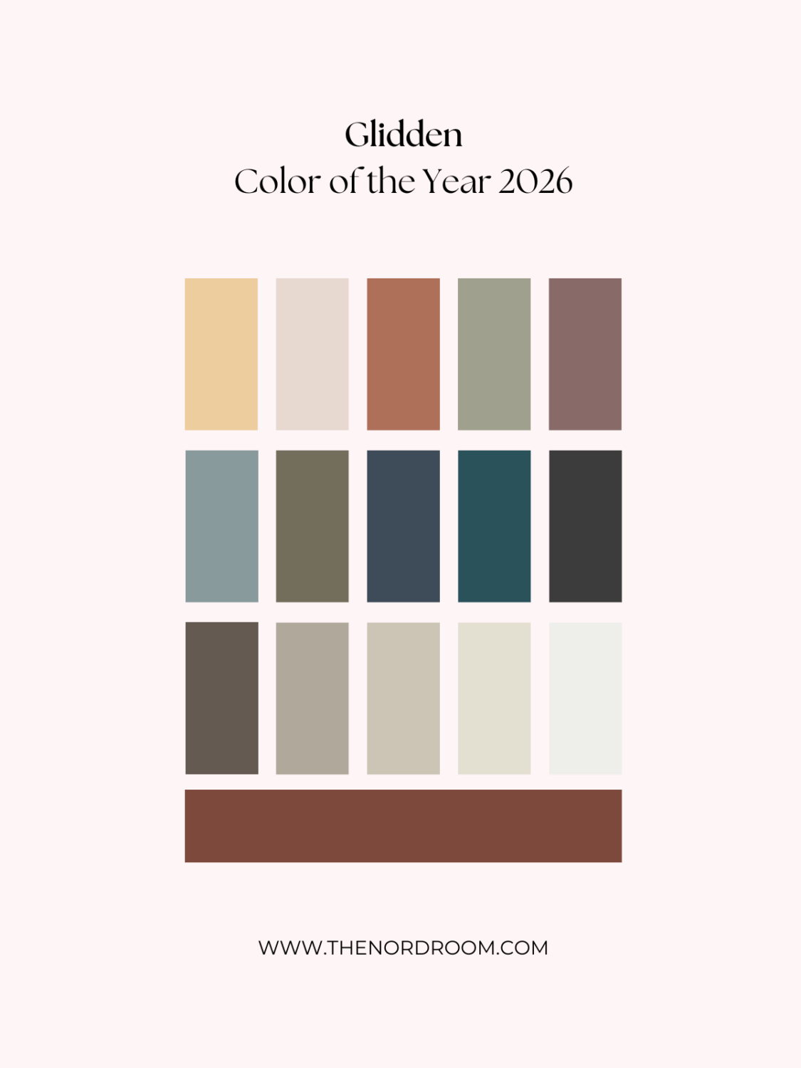 PPG \u0026 Glidden Color of the Year 2026: Warm Mahogany - The Nordroom, image size:1125x1500