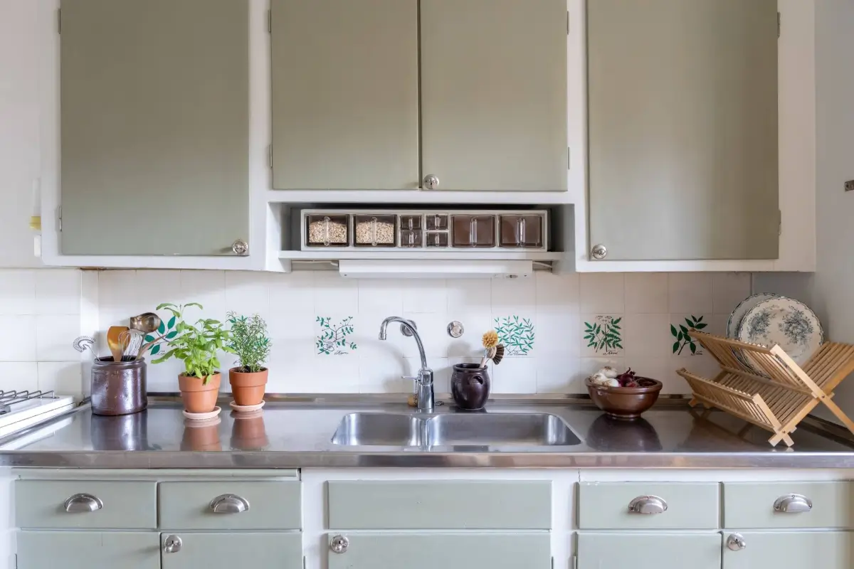 gray-green kitchen cabinet doors