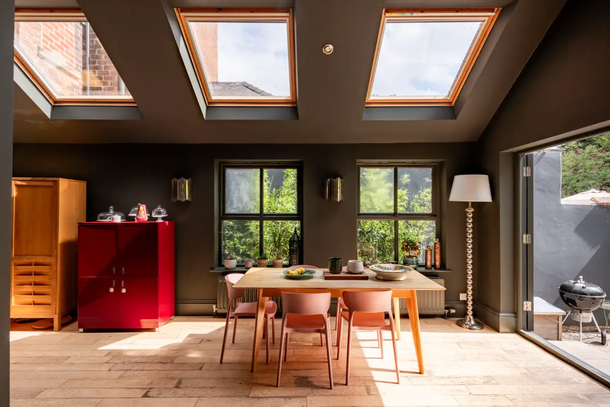 A Dramatic Color Palette in a Large Victorian Family Townhouse 11 kitchen extension
