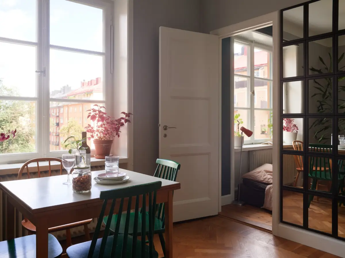 Midcentury Furniture & a Dark Blue Bedroom in a 1930s Apartment 6 living room table